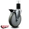Service Caster 6'' Gray Poly Swivel 1-3/4'' Expanding Stem Caster with Brake SCC-EX20S614-PPUB-PLB-134 - alternate 2